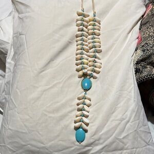 Turquoise and Cream Shell Necklace